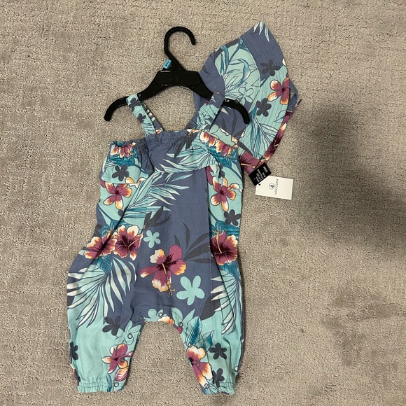Volcom Blue Floral Kids Matching Set - Picture 1 of 1